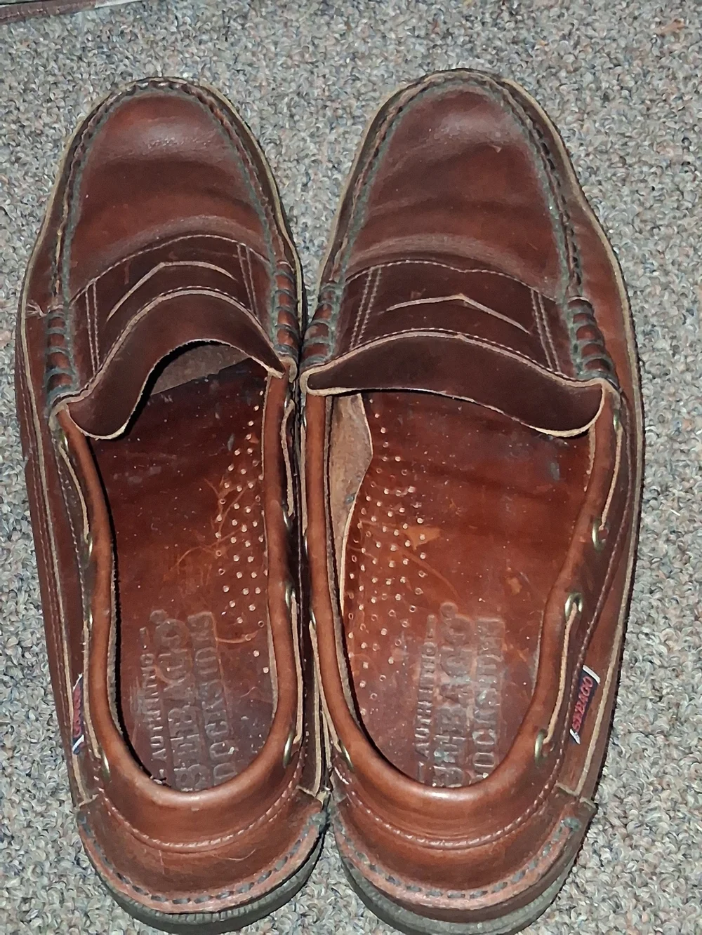 Sebago Men's Classic Brown Leather Slip-On Loafers